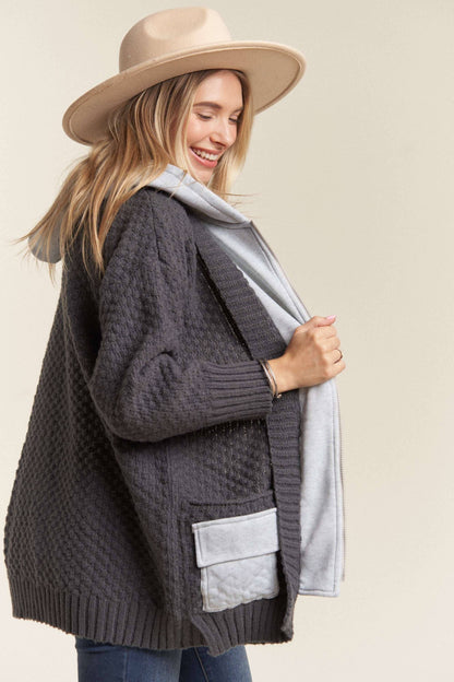CHARCOAL ZIP UP HOODIE JACKET