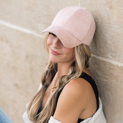 Aili's Corner - Suede Boyfriend Ball Cap: Camel