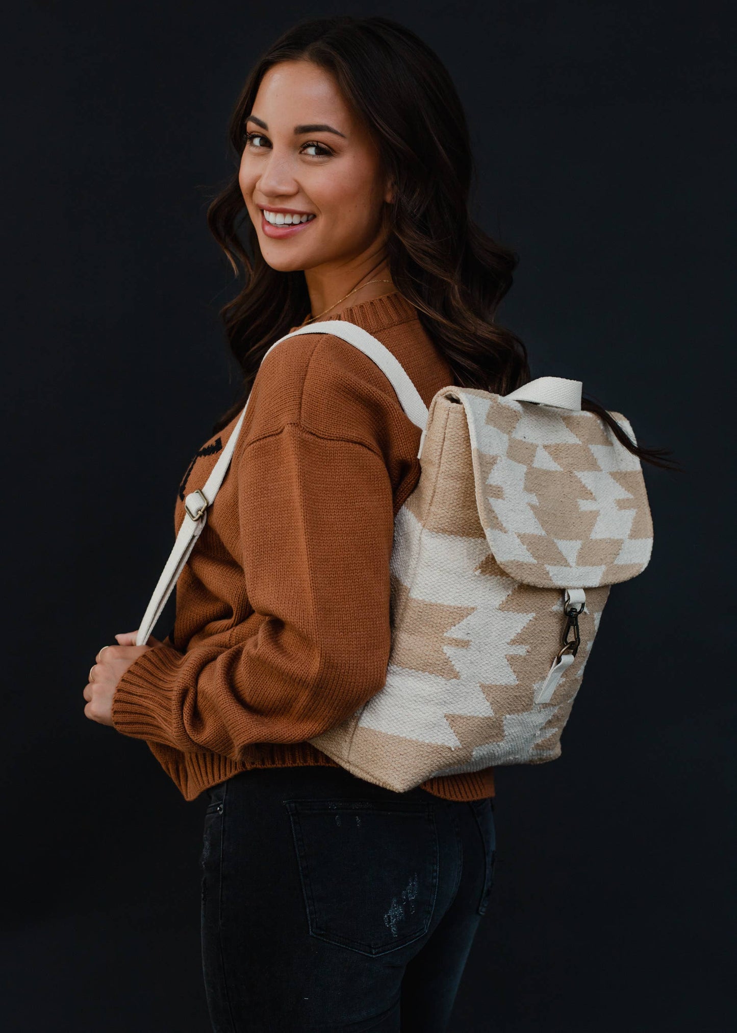TAN + CREAM BACKPACK