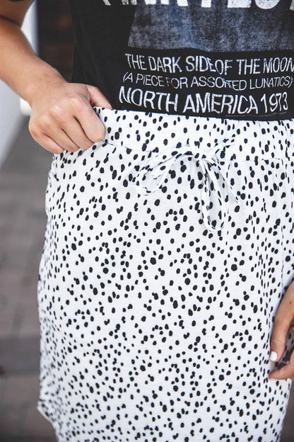 Small Floral Print Indy Weekend Skirt |  Polkadots White / Black