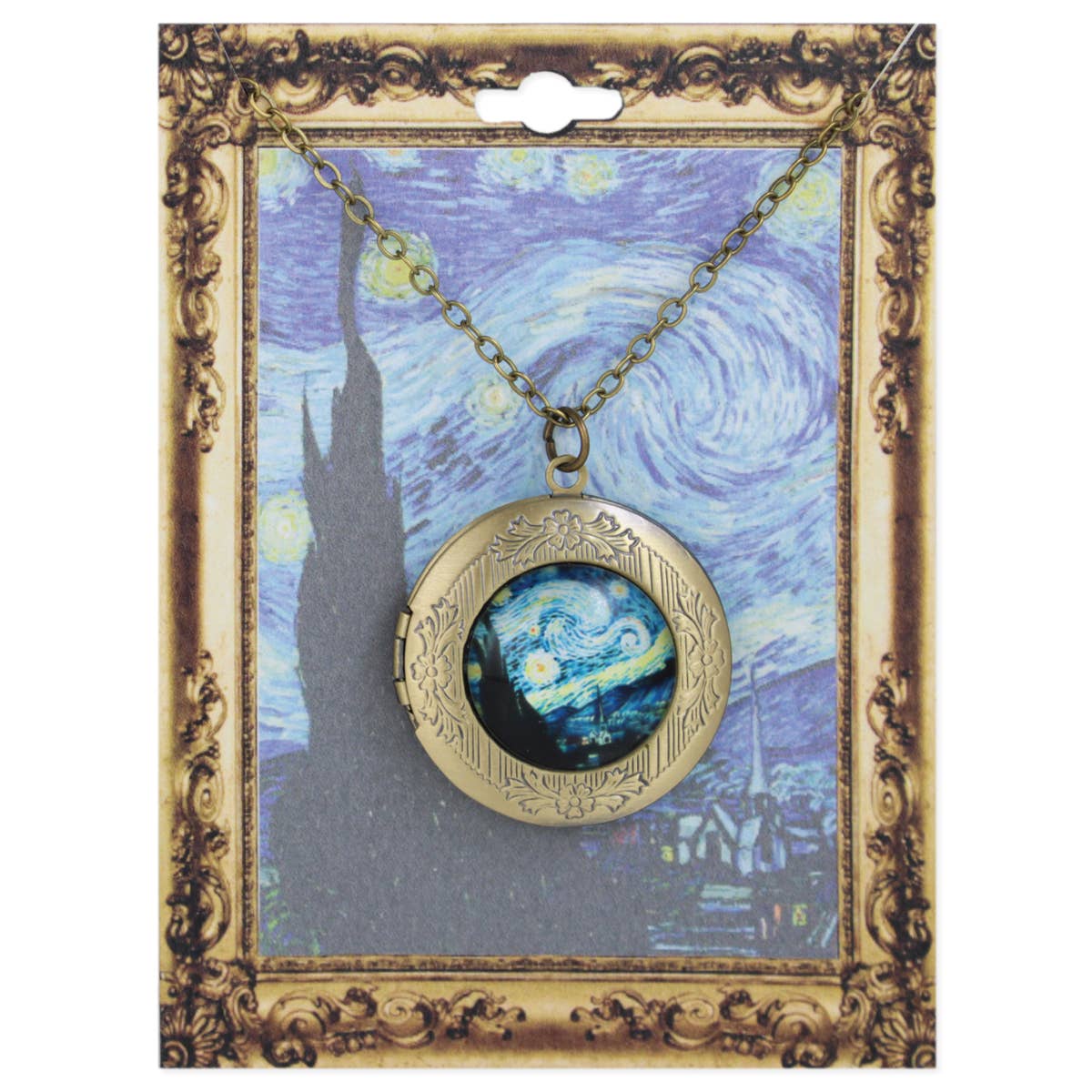STARRY NIGHT GOLD LOCKET NECKLACE