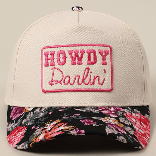 HOWDY DARLIN' EMBROIDERY PATCH FLORAK TWO-TONE HAT
