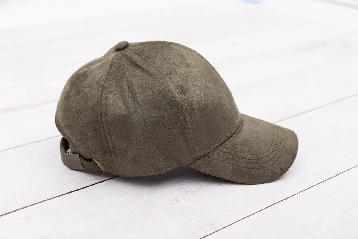 Aili's Corner - Suede Boyfriend Ball Cap: Camel