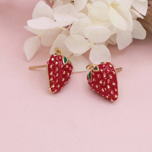 PICKED SWEET GOLD STRAWBERRY EARRINGS