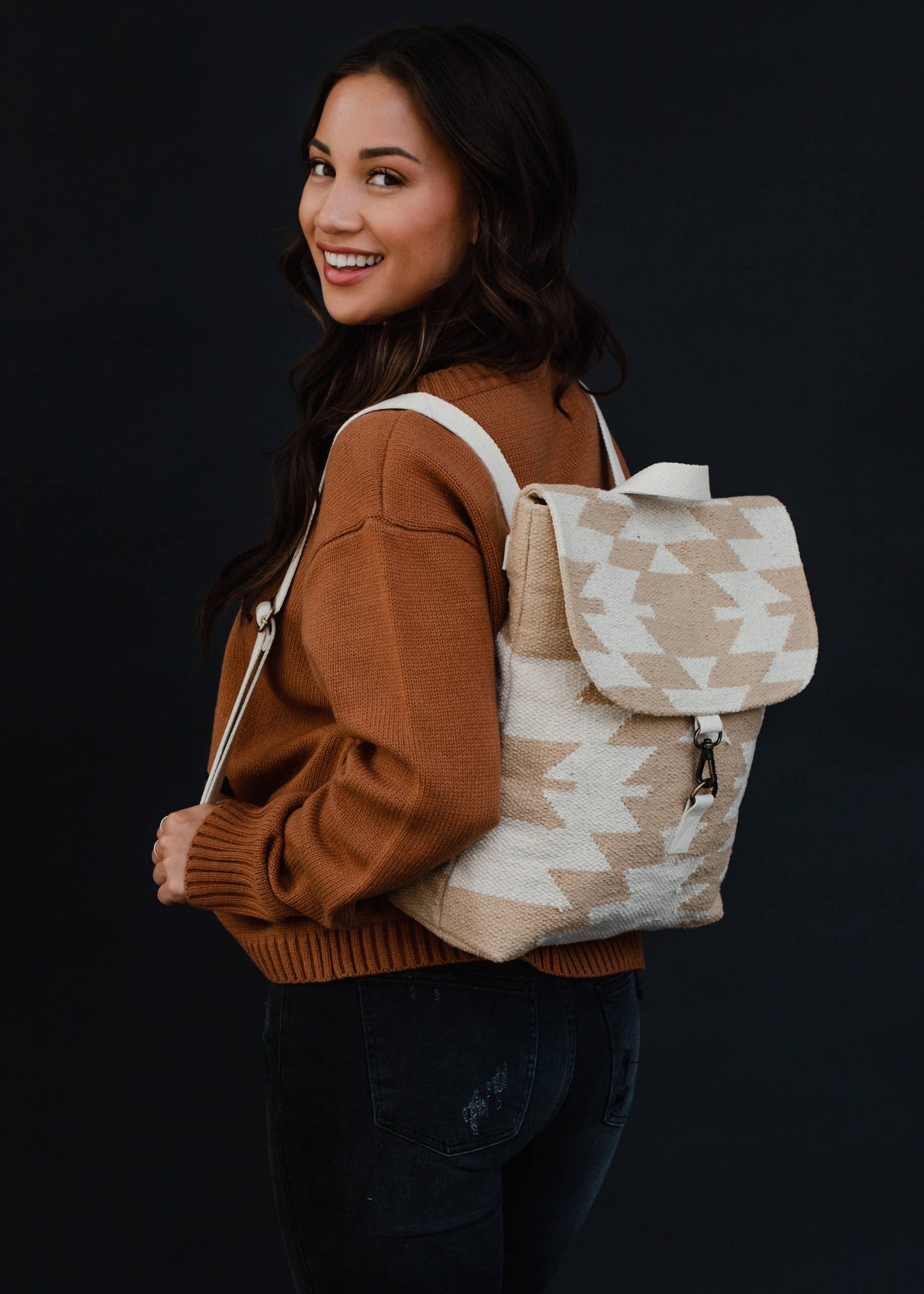 TAN + CREAM BACKPACK