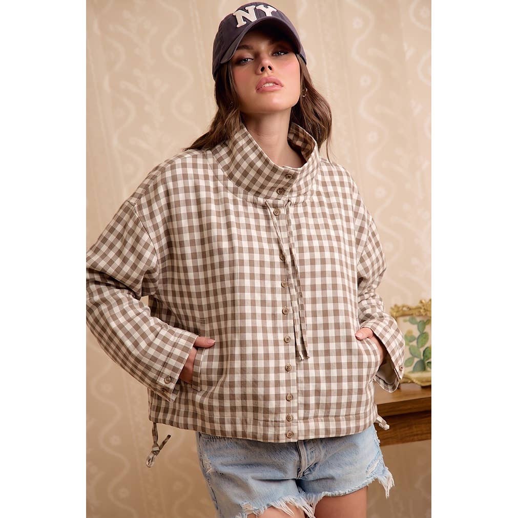 PRINTED HOODED WINDBREAKDER JACKET