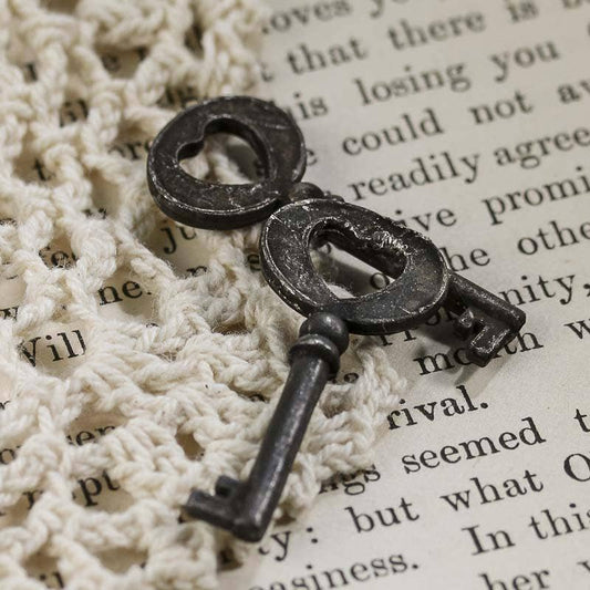 Factory Direct Craft - 1-3/8" Vintage Look Heart Skeleton Keys (Pack of 2 keys)