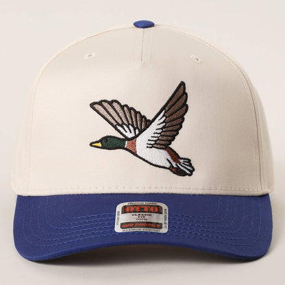 FLYING MALLARD GRAPHIC EMBROIDERED TRUCKER HAT