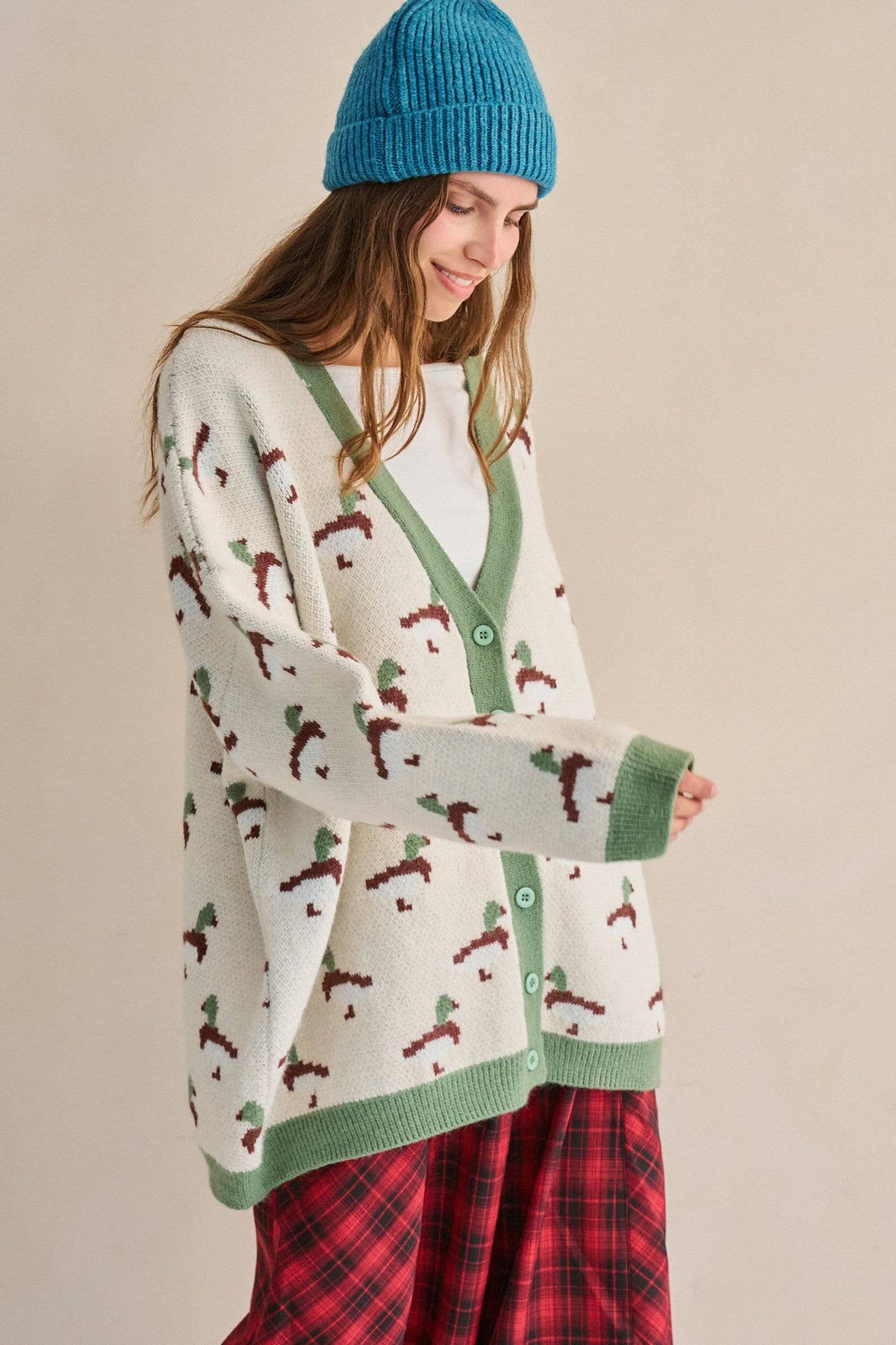 PLAYFUL DUCK KNIT CARDIGAN