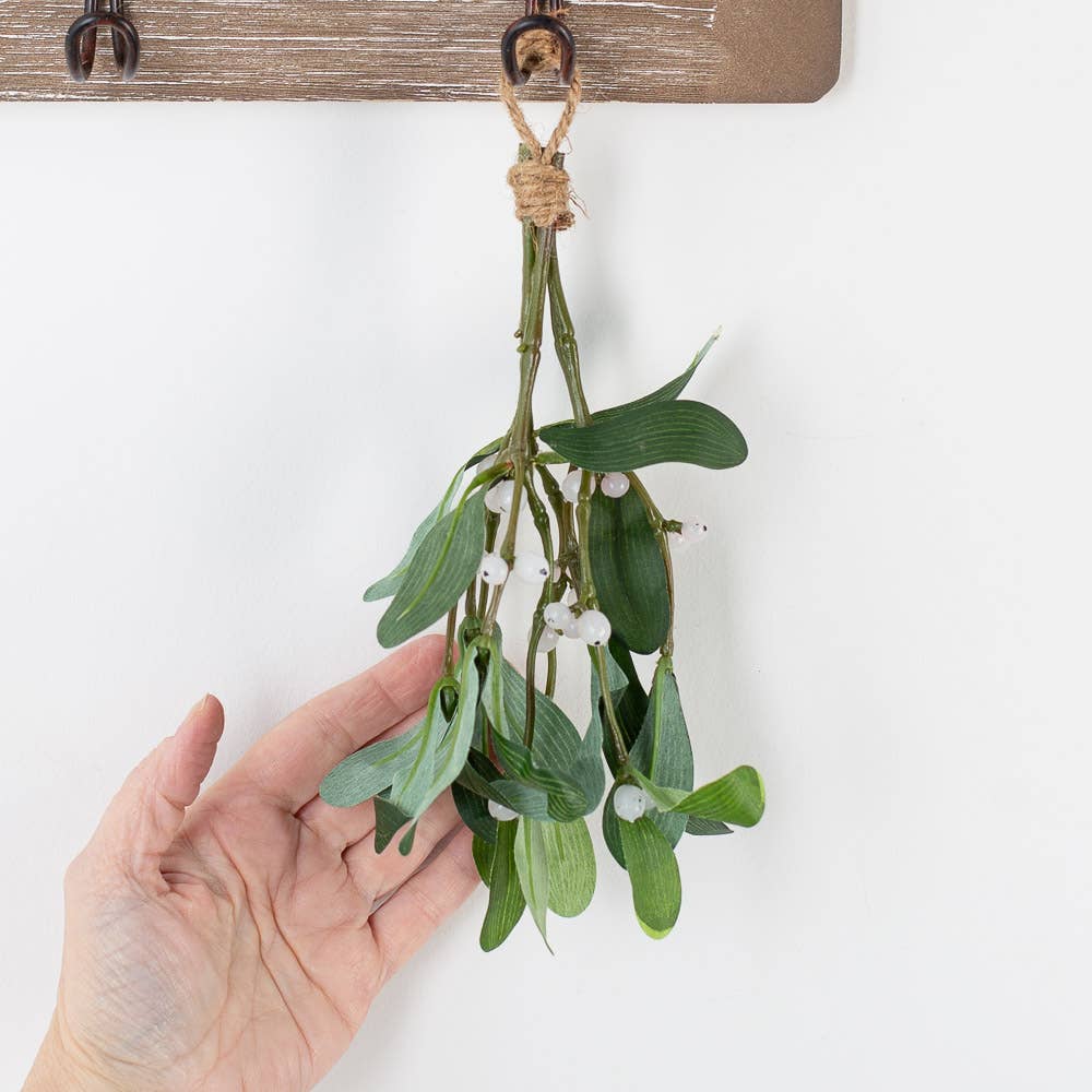 Factory Direct Craft - 8" Hanging Artificial Mistletoe with Jute Hanger