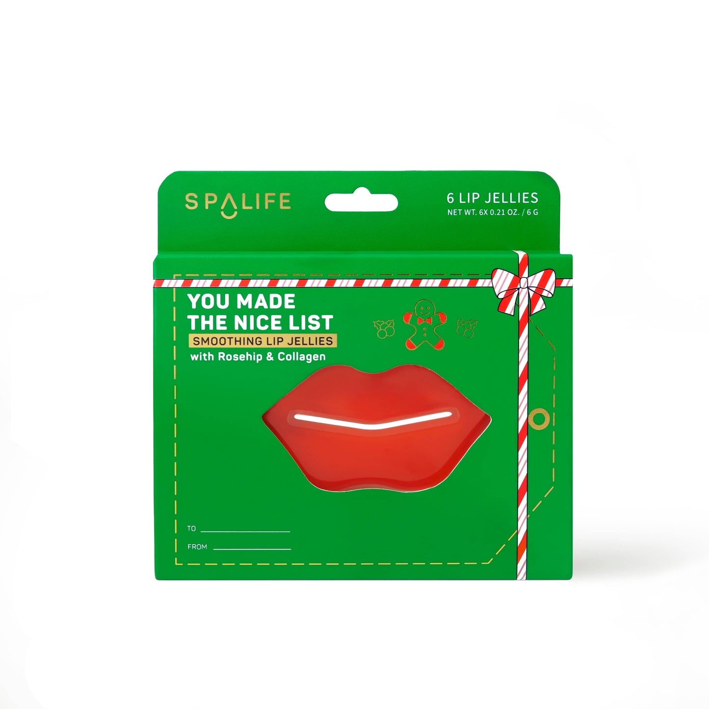 CANDY STRIPED YOU MADE THE NICE LIST MASK  - 6 Pairs