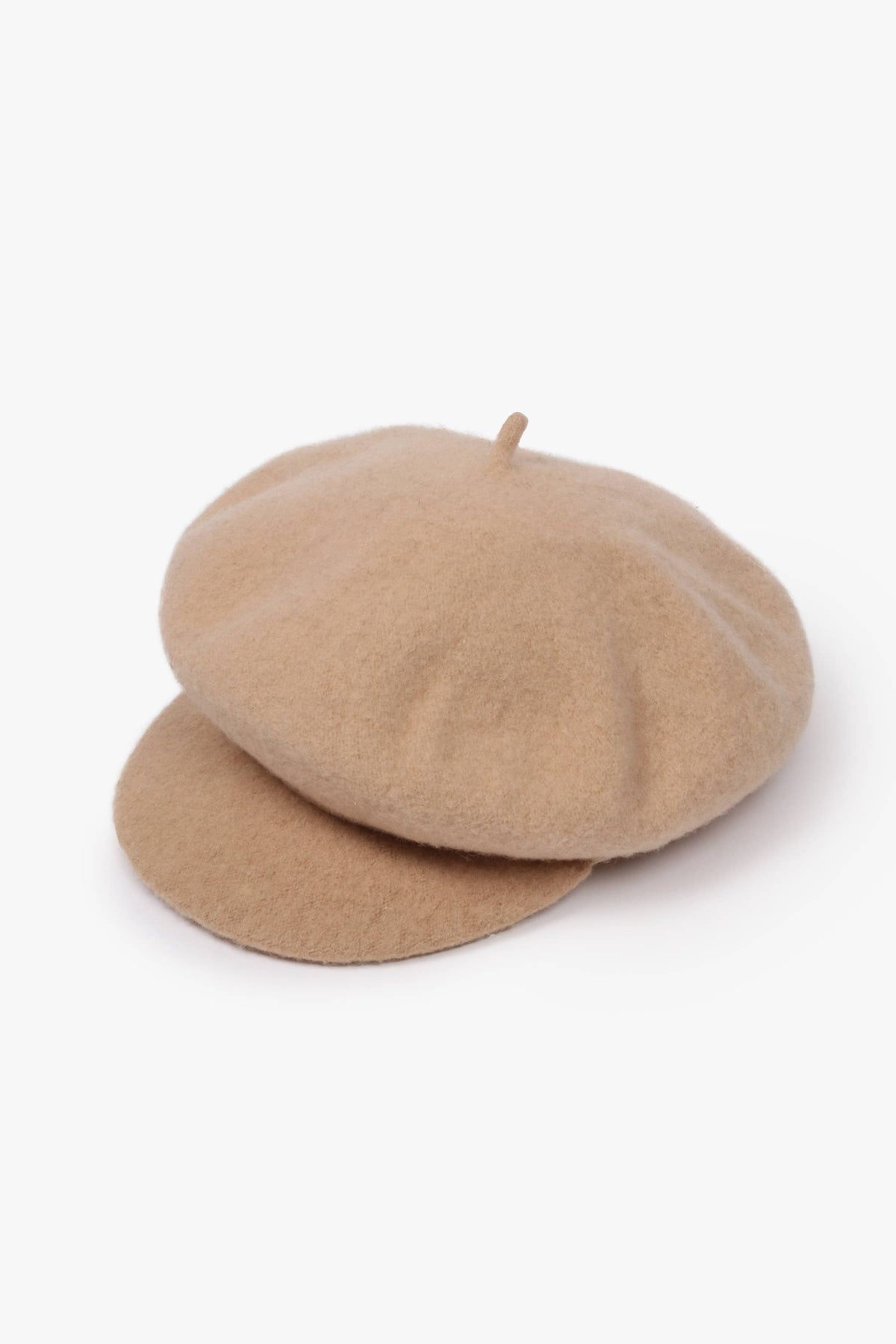 David And Young - Wool woven Cabbie Fall Winter Hats: Camel