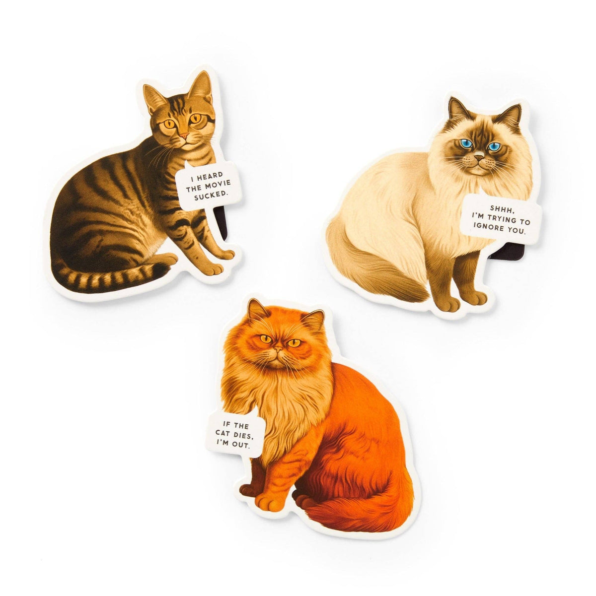 Chronicle Books - Brass Monkey Moody Cats Magnetic Bookmark Set