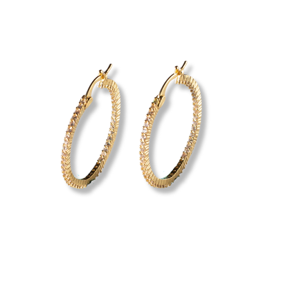 LENNY & EVA GILDED RHINESTONE HOOPS