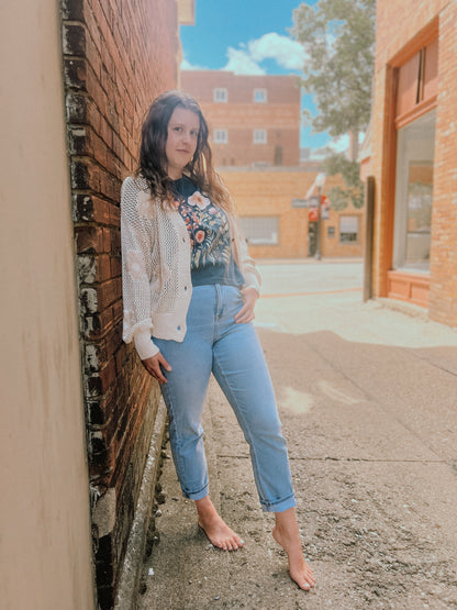 COTTAGE FLORAL BOXY TEE