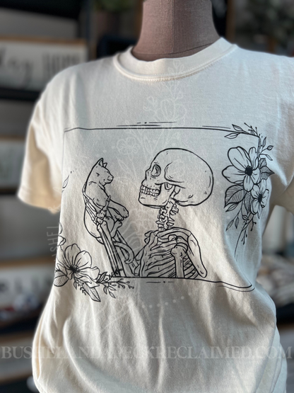 CAT + SKELETON TEE