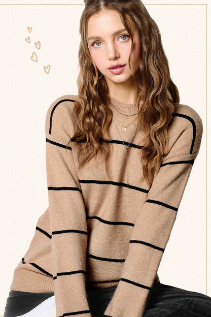 LOOSE FIT STRIPE SWEATER