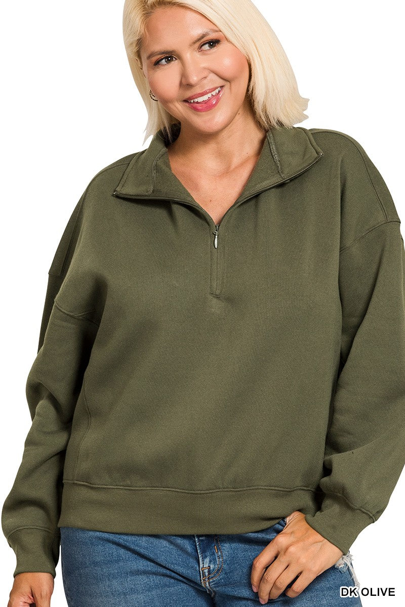 FLEECE HALF ZIP SWEATSHIRT