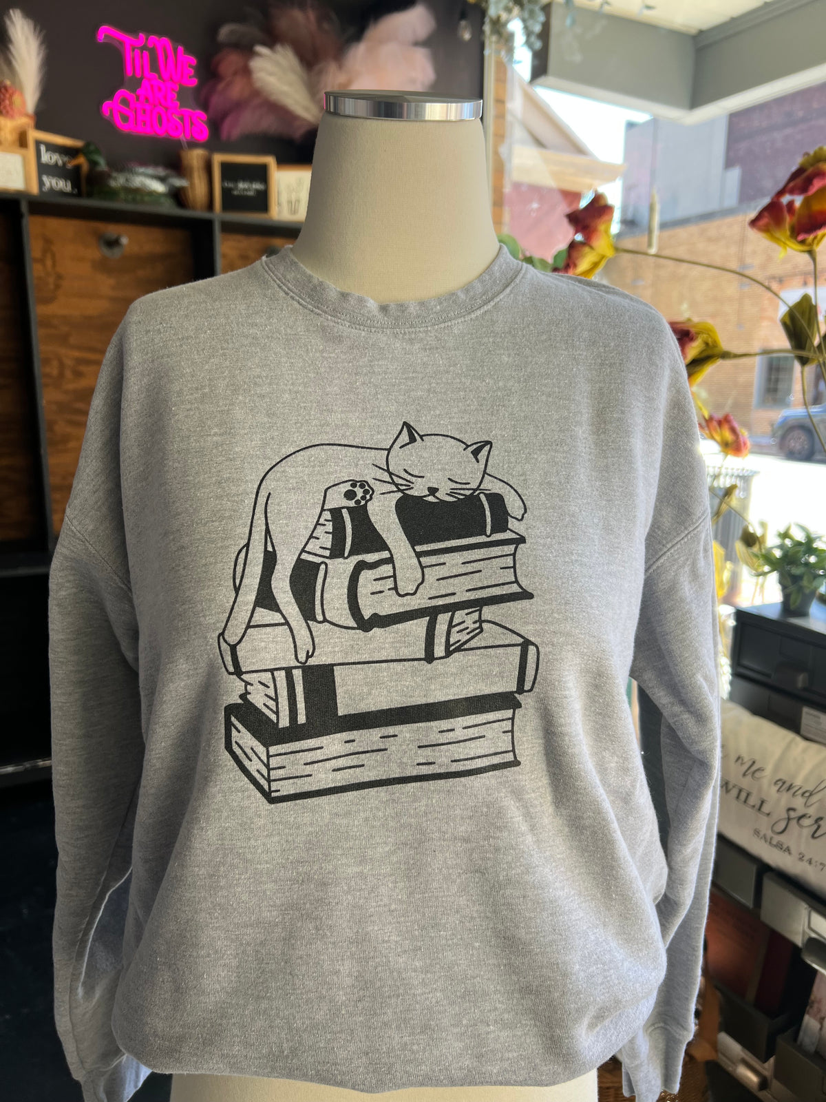 CAT ON BOOKS