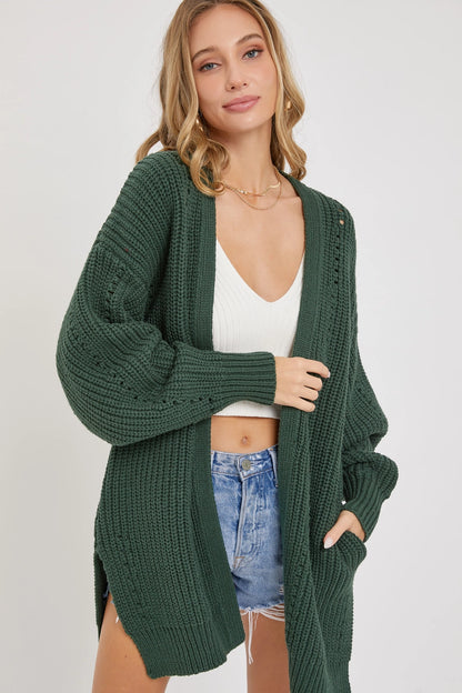 HUNTER GREEN SLOUCHY CARDI