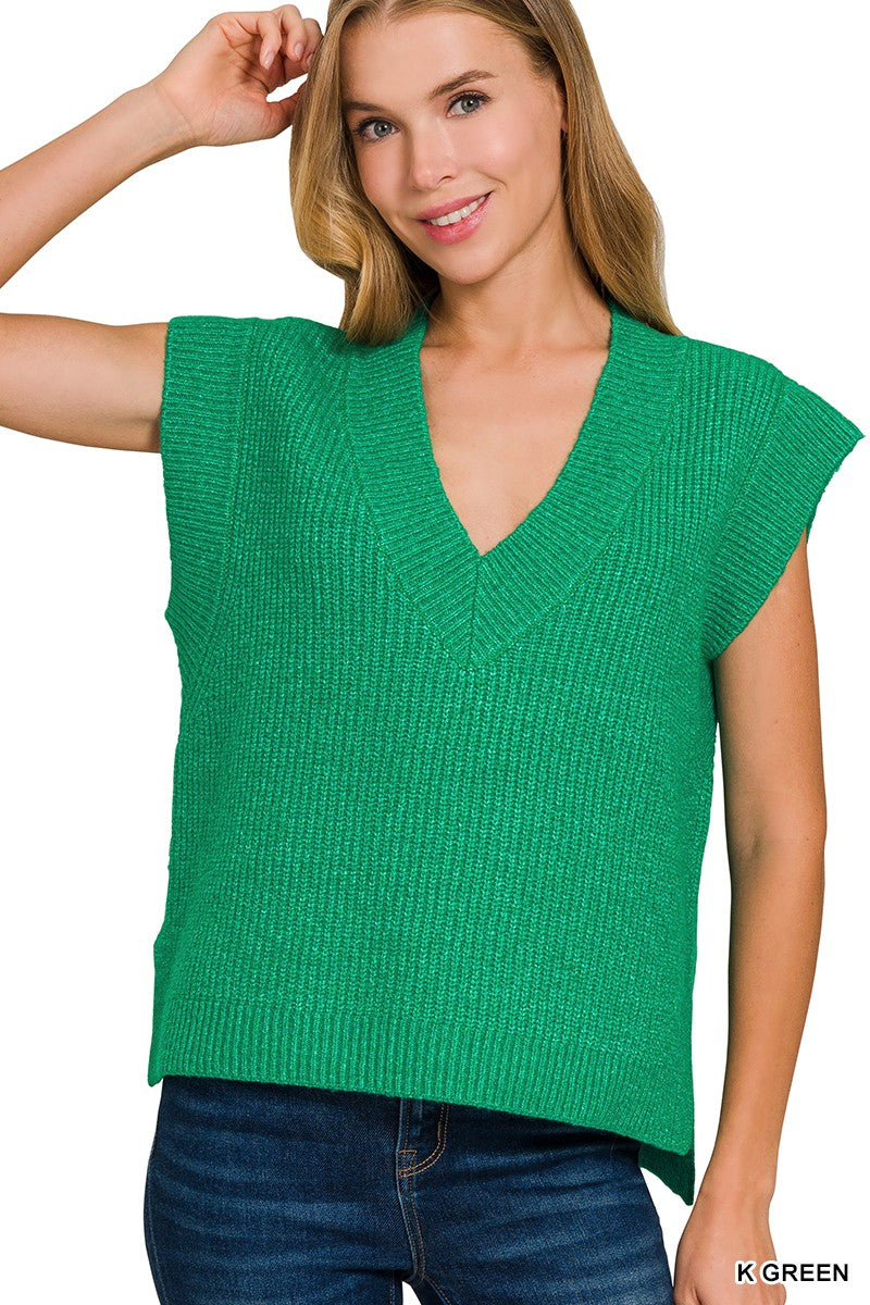 OVERSIZE SWEATER VEST WITH SIDE SLIT