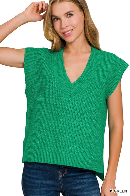 OVERSIZE SWEATER VEST WITH SIDE SLIT