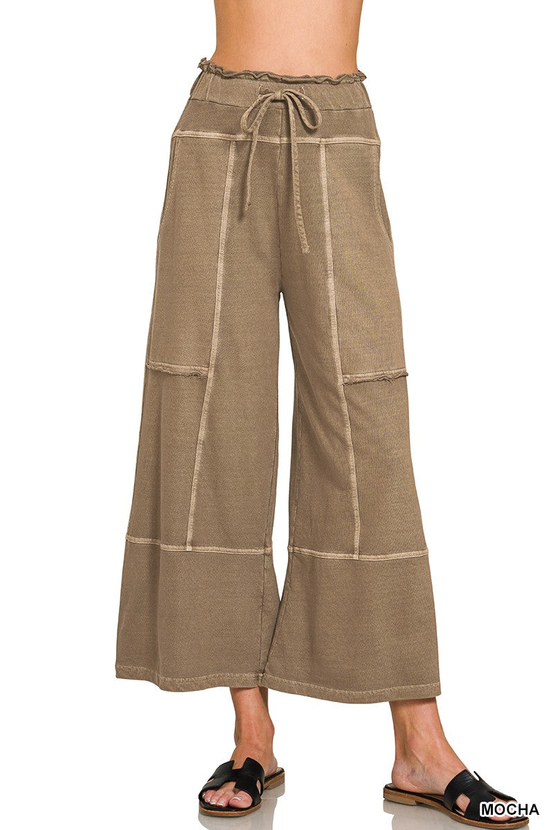 FRENCH TERRY WASHED WIDE LEGS