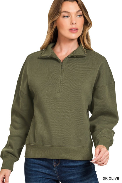 FLEECE HALF ZIP SWEATSHIRT