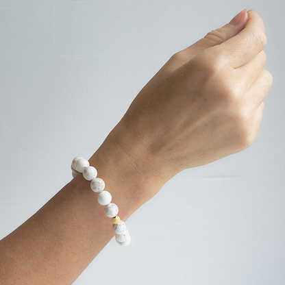 WHITE CORE GEM BEAD BRACELET