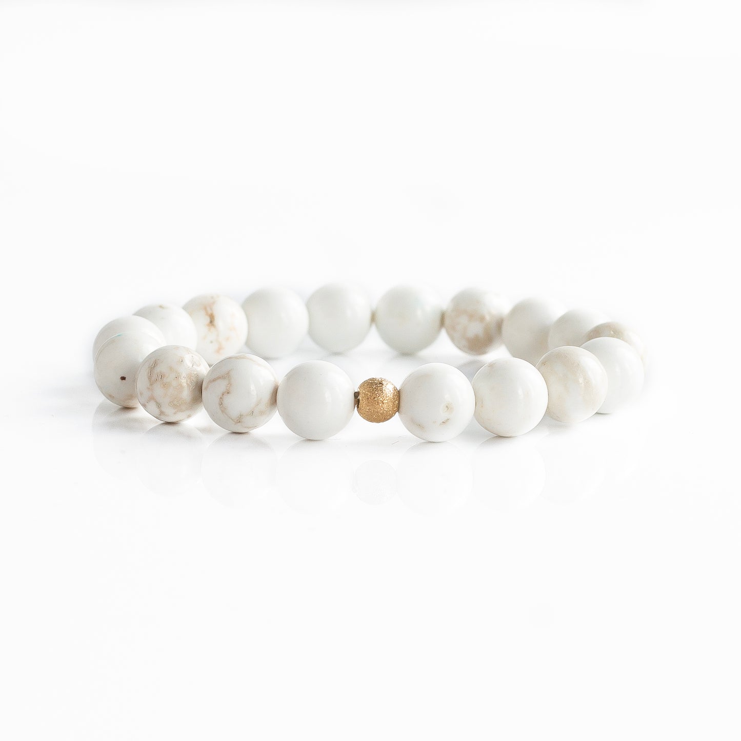 WHITE CORE GEM BEAD BRACELET