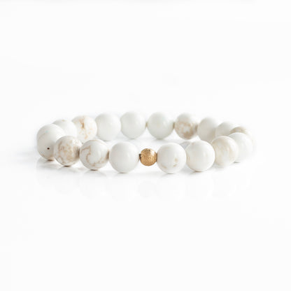 WHITE CORE GEM BEAD BRACELET