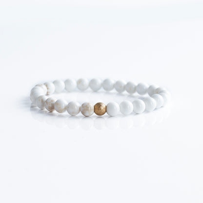 WHITE CORE GEM BEAD BRACELET