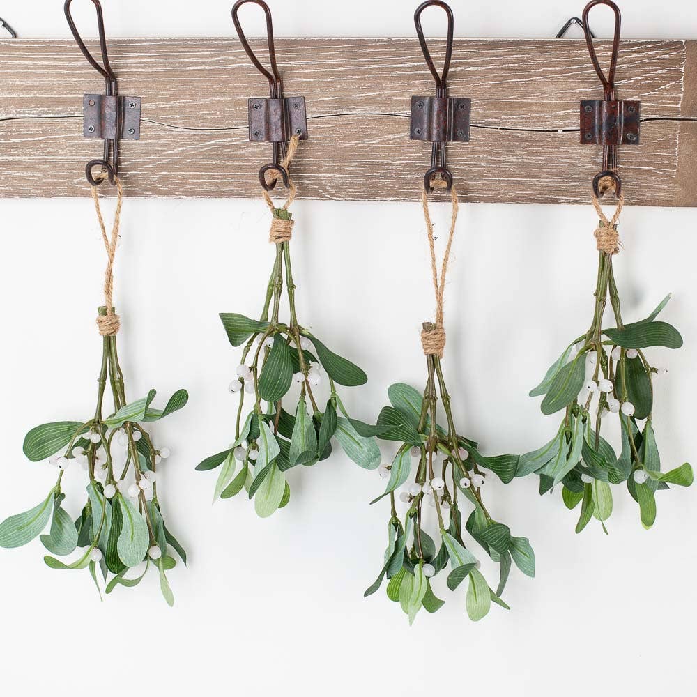 Factory Direct Craft - 8" Hanging Artificial Mistletoe with Jute Hanger
