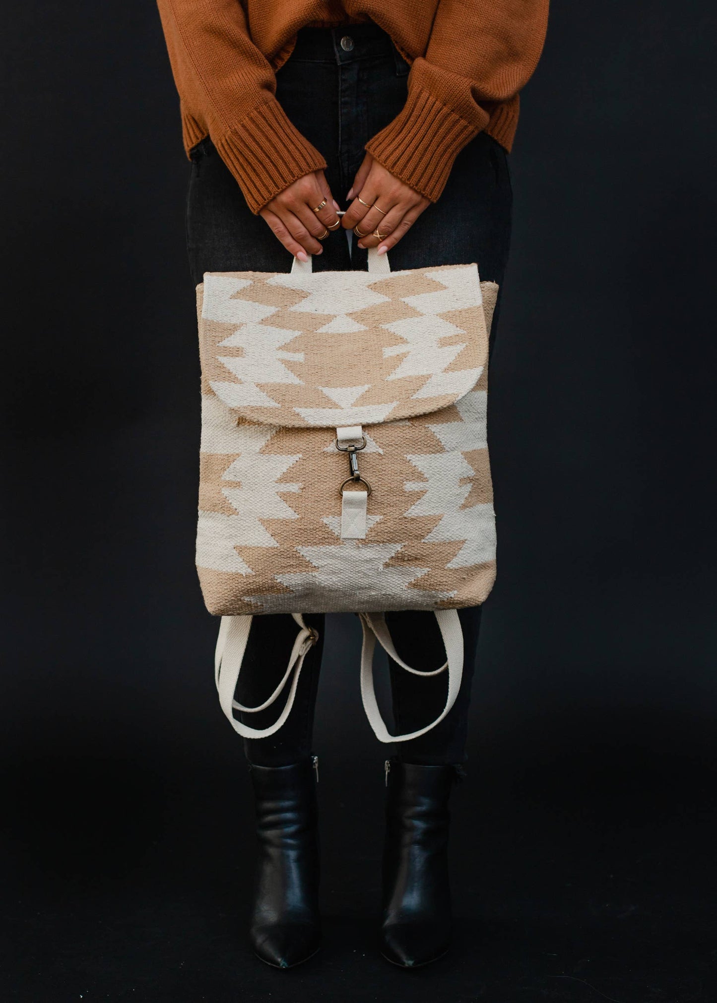 TAN + CREAM BACKPACK