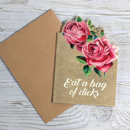 EAT A BAG OF DICKS INSULT CARD