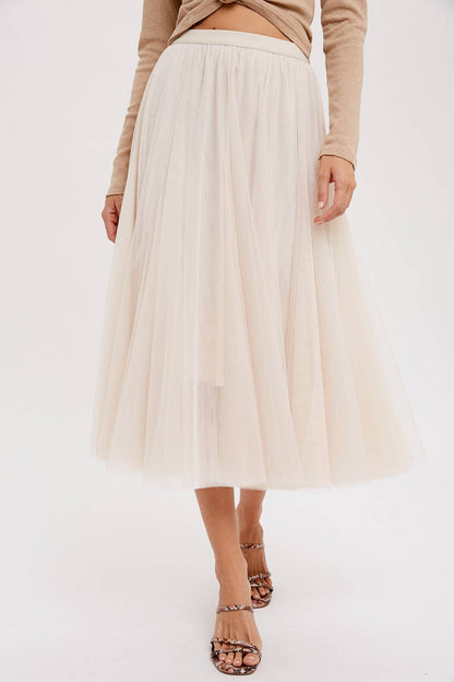 Bluivy - TULLE MIDI SKIRT: DUSTY PINK / M