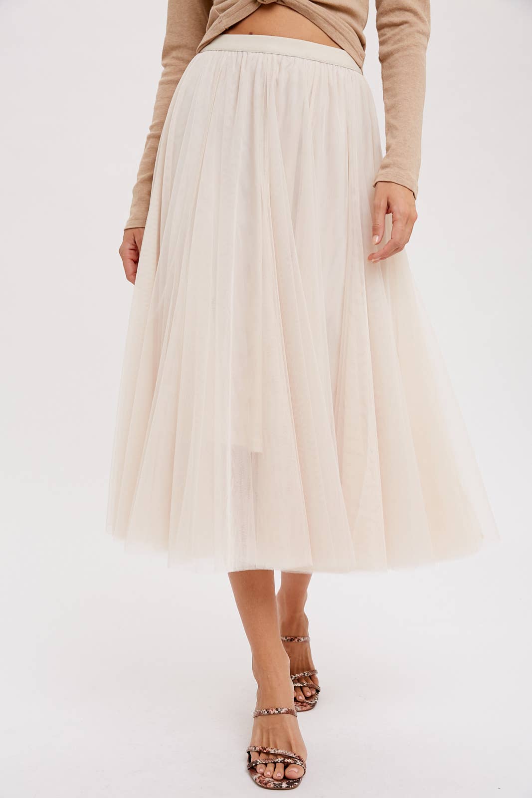 Bluivy - TULLE MIDI SKIRT: DUSTY PINK / L