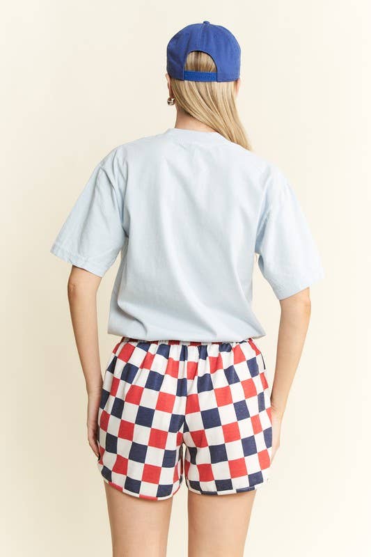 SUMMER LOV'N CHECKERBOARD SHORTS