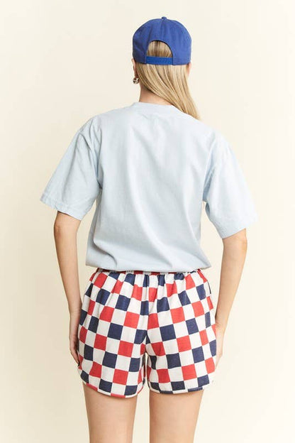 SUMMER LOV'N CHECKERBOARD SHORTS
