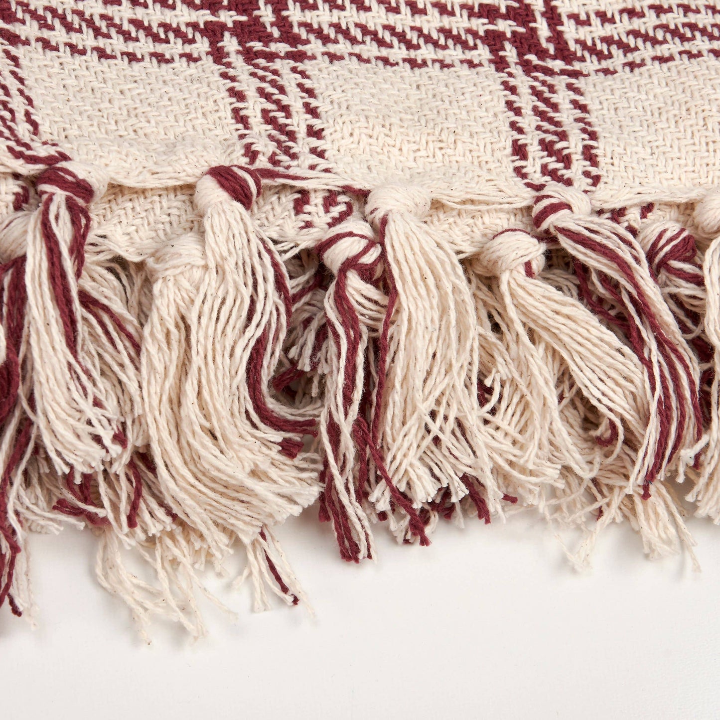 BURGUNDY PLAID THROW