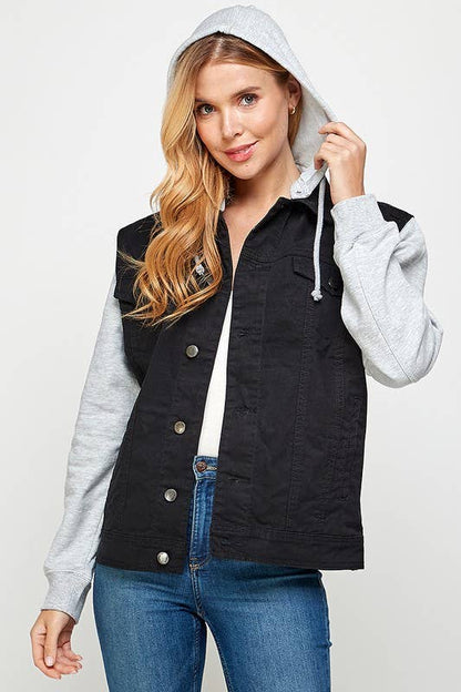 BOYFRIEND HOODED DENIM JACKET