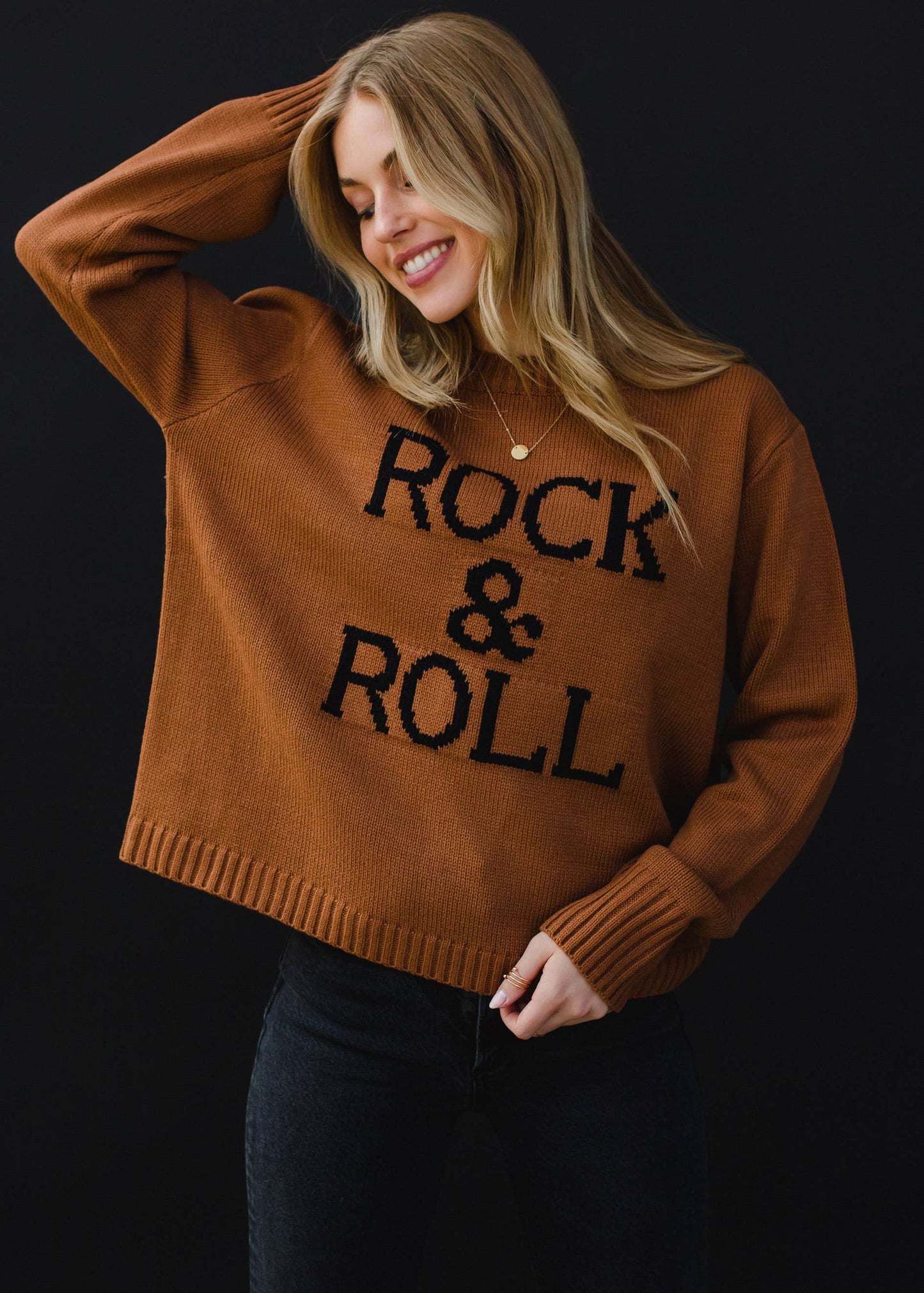 ROCK + ROLL SWEATER - BROWN