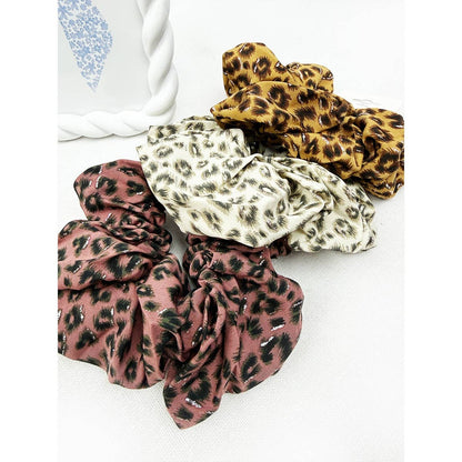 Love and Repeat - Oversized Leopard Print Hair Scrunchie: MIX COLOR / ONE(12)