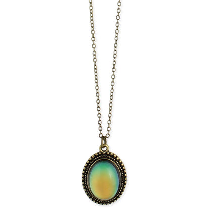 BURNISHED GOLD OVAL MOOD NECKLACE