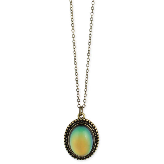 BURNISHED GOLD OVAL MOOD NECKLACE