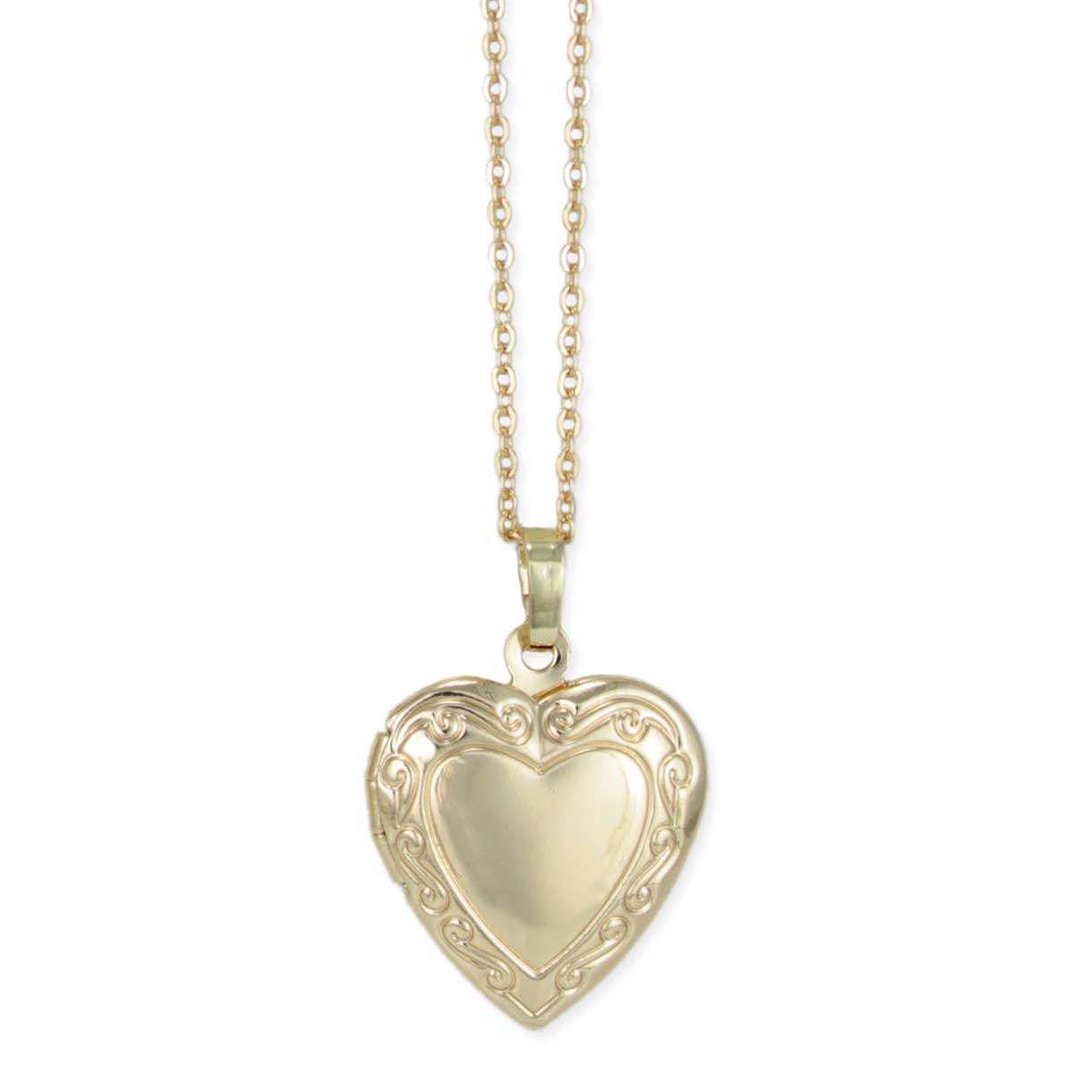 CHERISHED MEMORIES GOLD HEART LOKET NECKLACE