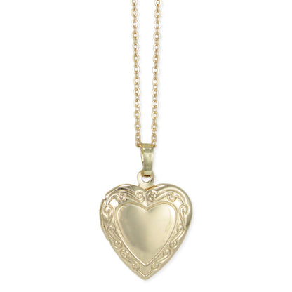 CHERISHED MEMORIES GOLD HEART LOKET NECKLACE