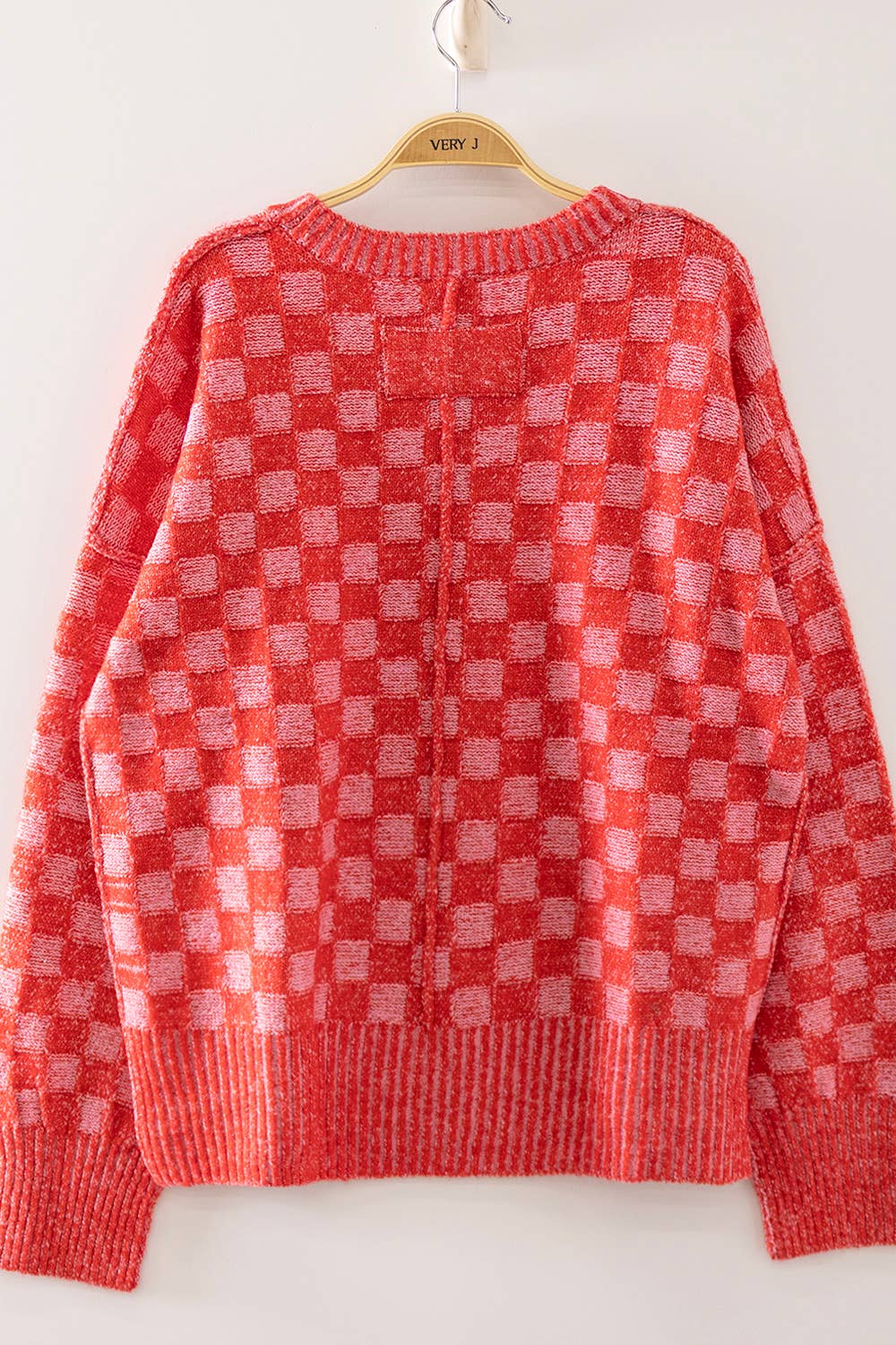 Checkerboard Knit Sweater