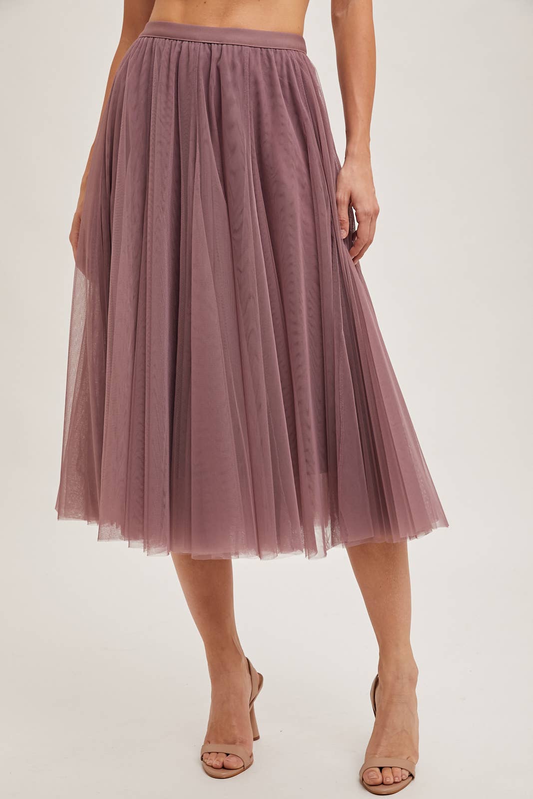 Bluivy - TULLE MIDI SKIRT: MAUVE / M