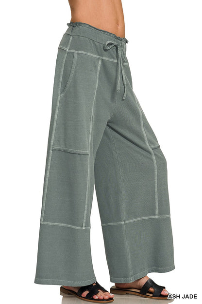 FRENCH TERRY WASHED WIDE LEGS